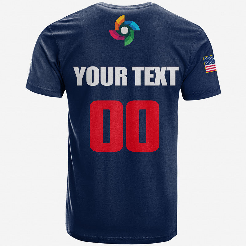 (Custom Personalised And Number) Baseball 2023 USA T Shirt Blue Style - Vibe Hoodie Shop