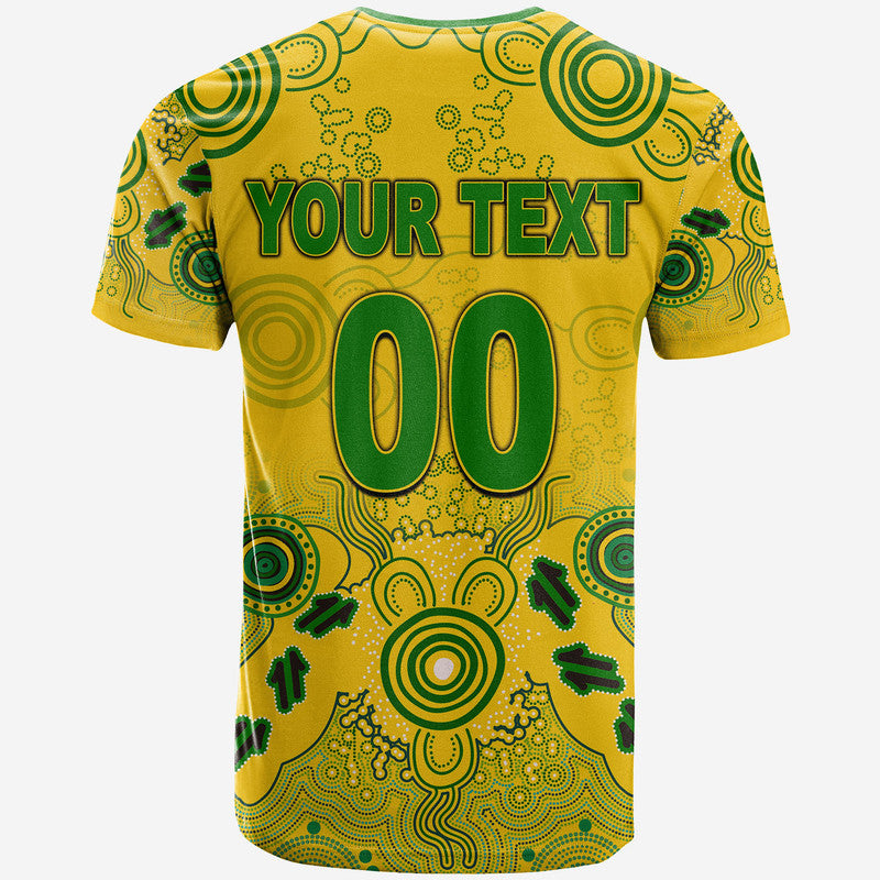 (Custom Personalised And Number) Australia Soccer Socceroos T Shirt Aboriginal Style - Vibe Hoodie Shop
