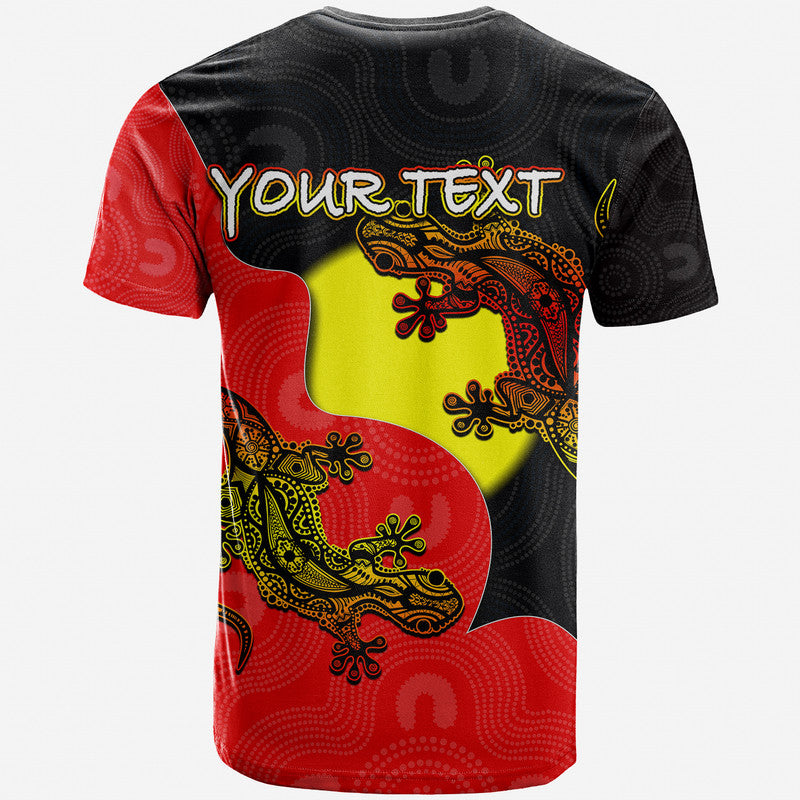(Custom Personalised) Aboriginal Flag Mix Lizard T Shirt - Vibe Hoodie Shop
