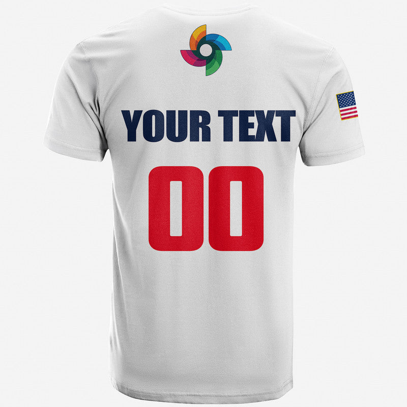(Custom Personalised And Number) Baseball 2023 USA T Shirt White Style - Vibe Hoodie Shop