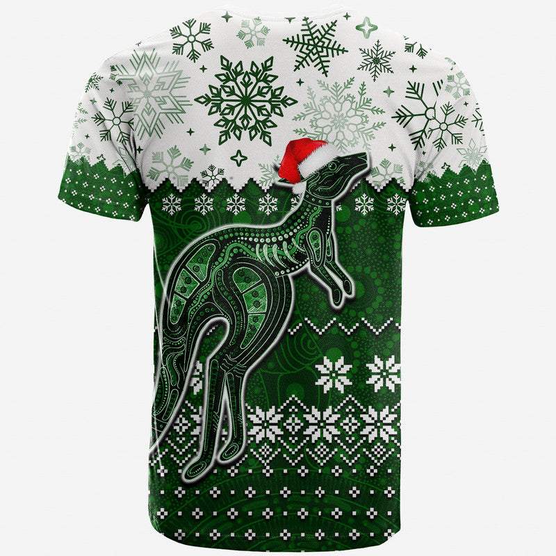 Aboriginal Christmas 2022 Kangaroo T Shirt Green Style - Vibe Hoodie Shop