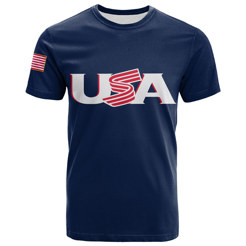 (Custom Personalised And Number) Baseball 2023 USA T Shirt Blue Style - Vibe Hoodie Shop