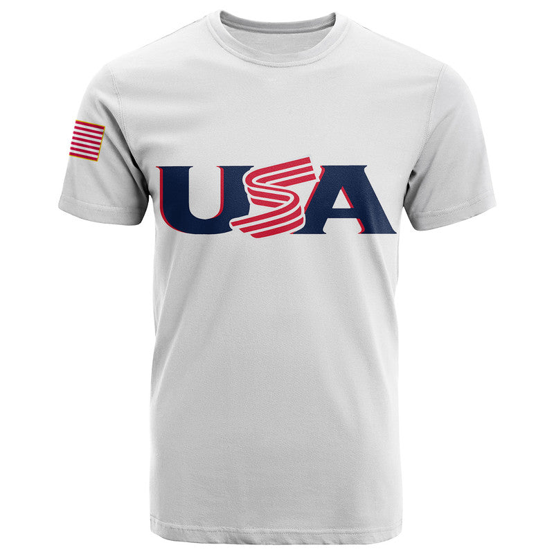 (Custom Personalised And Number) Baseball 2023 USA T Shirt White Style - Vibe Hoodie Shop