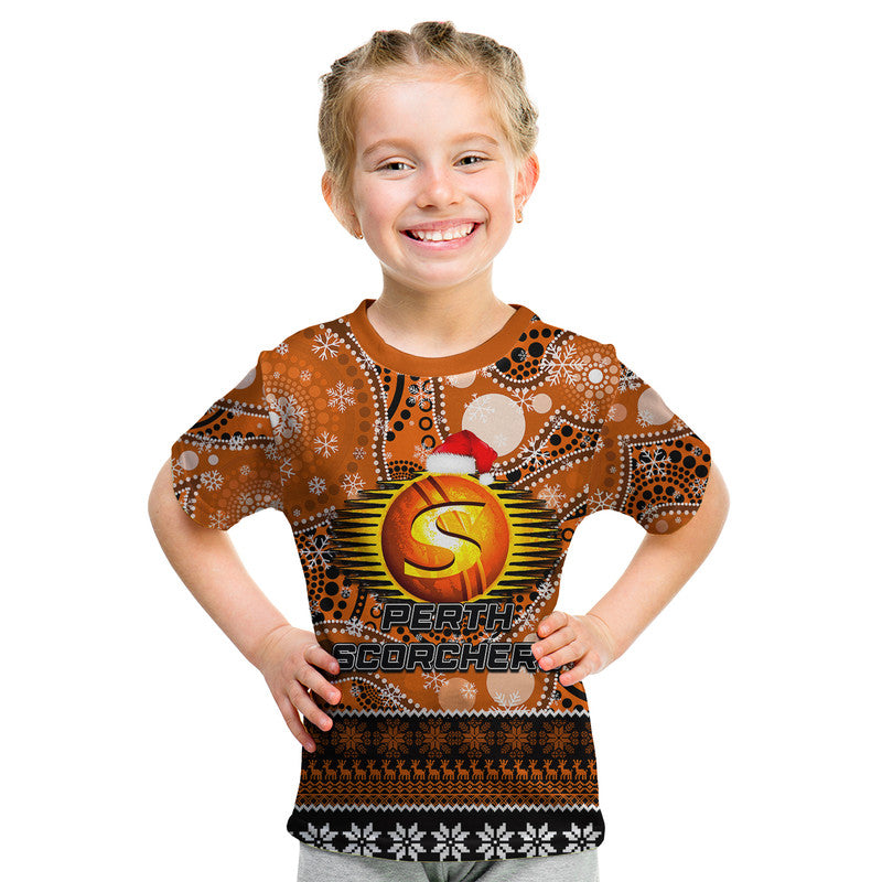 Perth Scorchers Christmas Mix Aboriginal T Shirt - Vibe Hoodie Shop