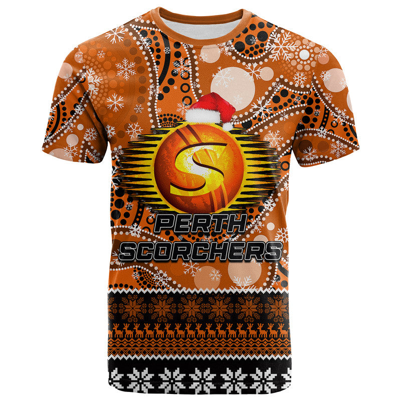 Perth Scorchers Christmas Mix Aboriginal T Shirt - Vibe Hoodie Shop