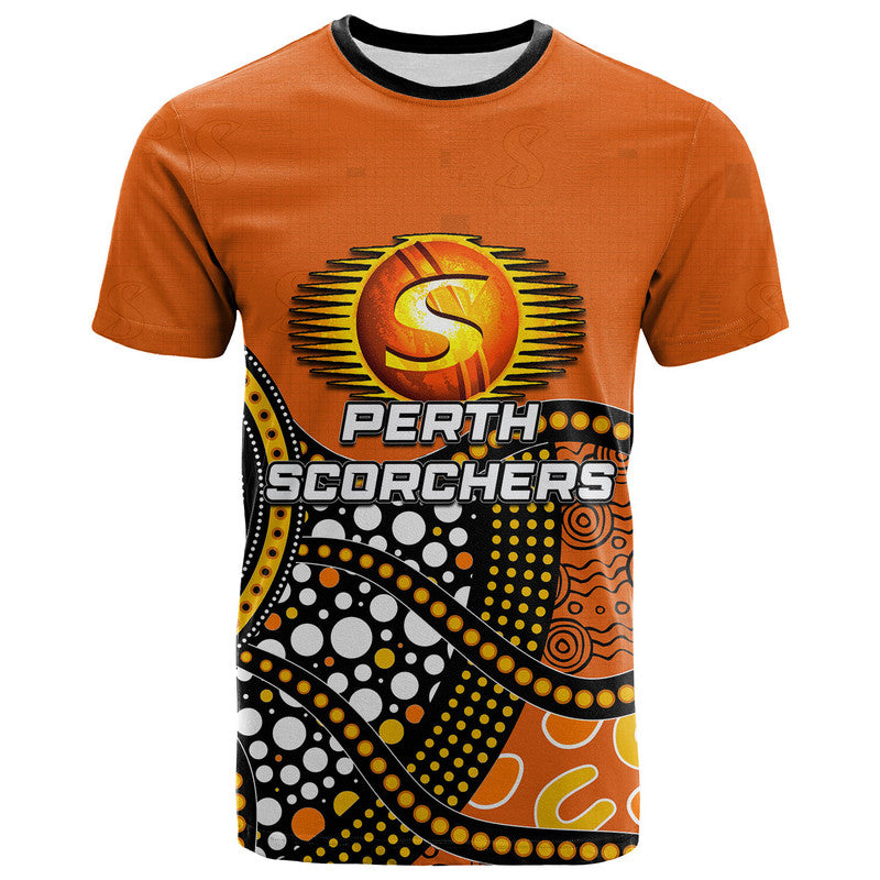 (Custom Personalised) Perth Scorchers T Shirt Aboriginla Mix Patterns Jersey - Vibe Hoodie Shop