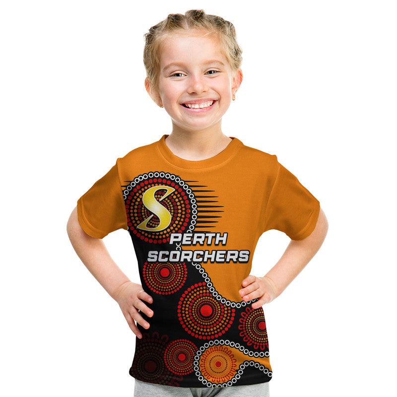 (Custom Personalised) Perth Scochers T Shirt Aboriginal Circle - Vibe Hoodie Shop
