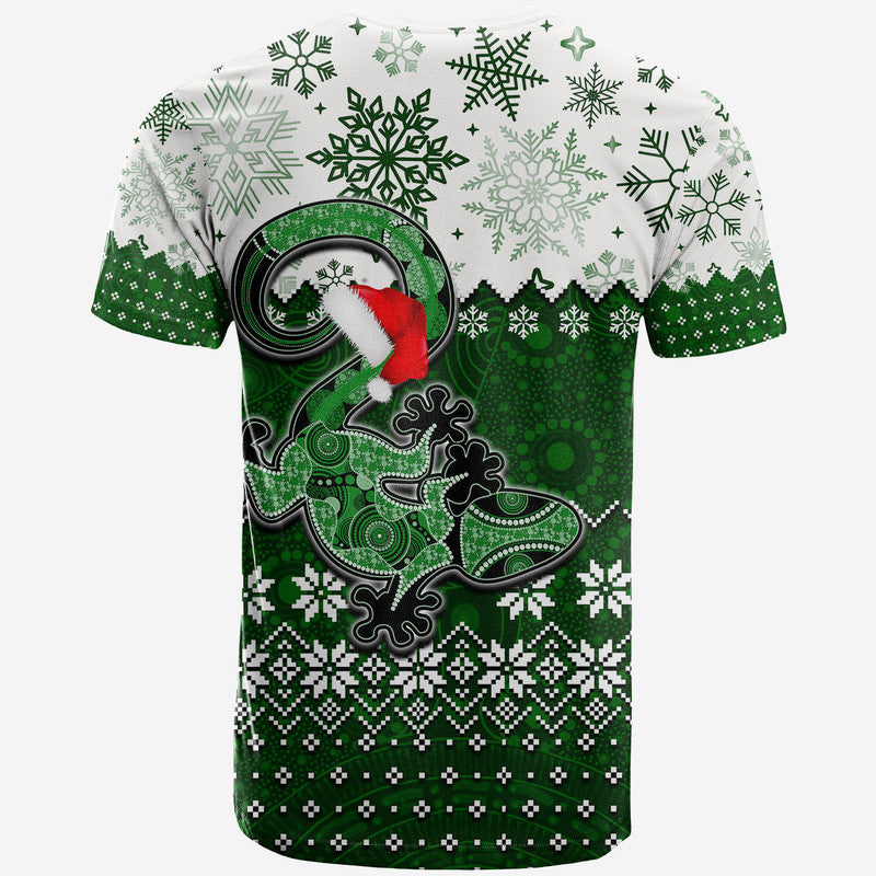 Aboriginal Christmas 2022 Lizard T Shirt Green Style - Vibe Hoodie Shop