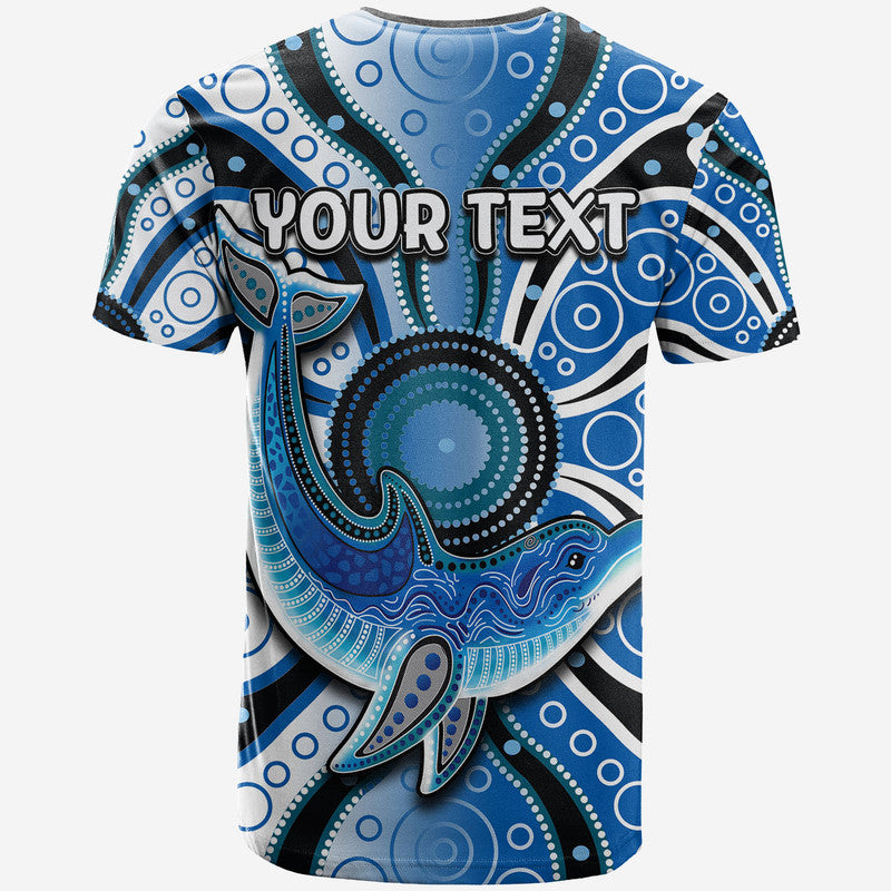 (Custom Personalised) Aboriginal Dolphins T Shirt Blue Sea - Vibe Hoodie Shop