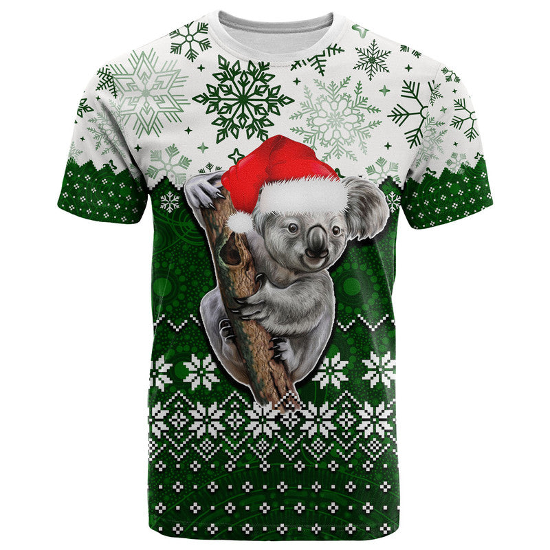Aboriginal Christmas 2022 Koala T Shirt Green Style - Vibe Hoodie Shop