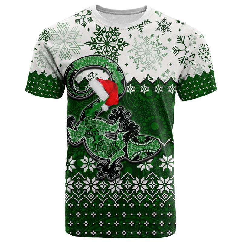 Aboriginal Christmas 2022 Lizard T Shirt Green Style - Vibe Hoodie Shop