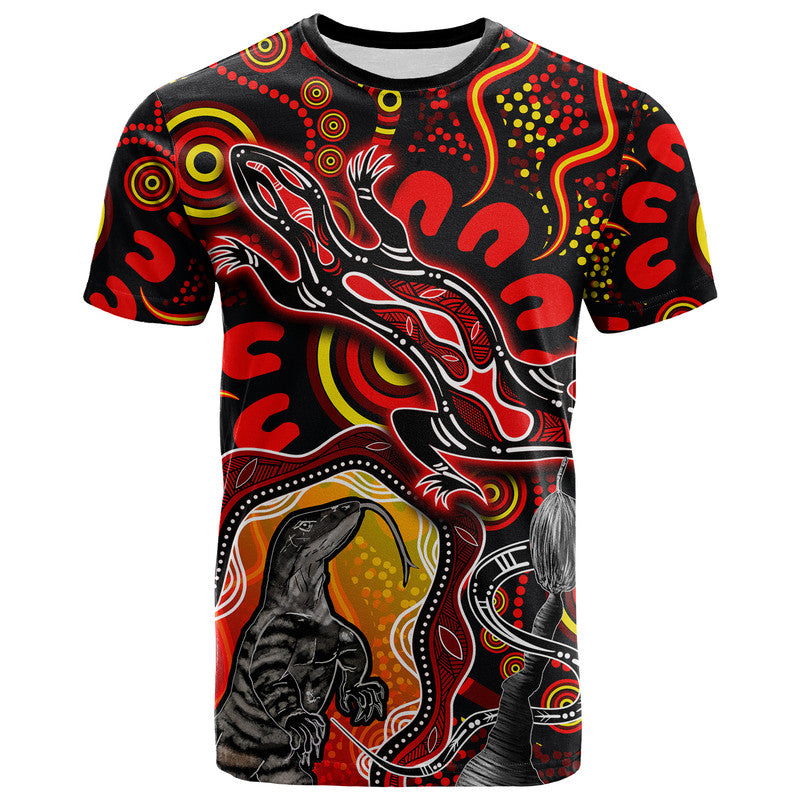 (Custom Personalised) Aboriginal Lizard T Shirt Red Color - Vibe Hoodie Shop
