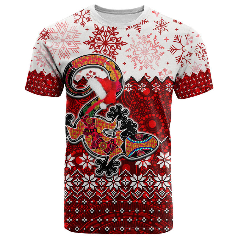 Aboriginal Christmas 2022 Lizard T Shirt Red Style - Vibe Hoodie Shop
