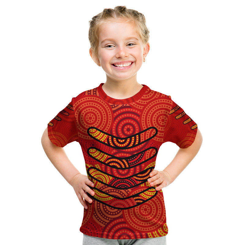 (Custom Personalised) Boomerang Aboriginal Dot Patterns T Shirt Red Style - Vibe Hoodie Shop