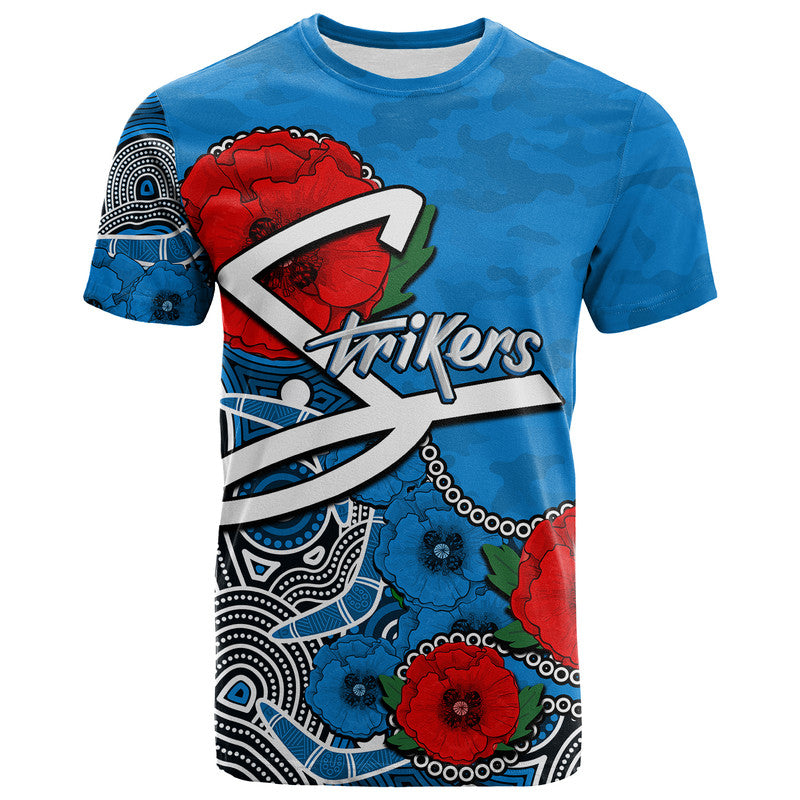 (Custom Personalised) Anzac Day-Adelaide Strikers Army Mix Aboriginal T Shirt - Vibe Hoodie Shop
