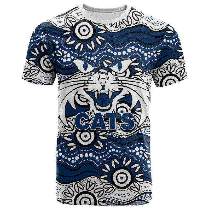 (Custom Personalised) Geelong Cats T Shirt Aboriginal Version - Vibe Hoodie Shop