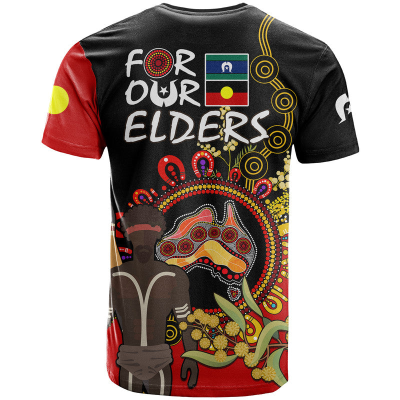 NAIDOC 2023 Indigenous T Shirt Australia Map With Golden Wattle LT9 - Vibe Hoodie Shop