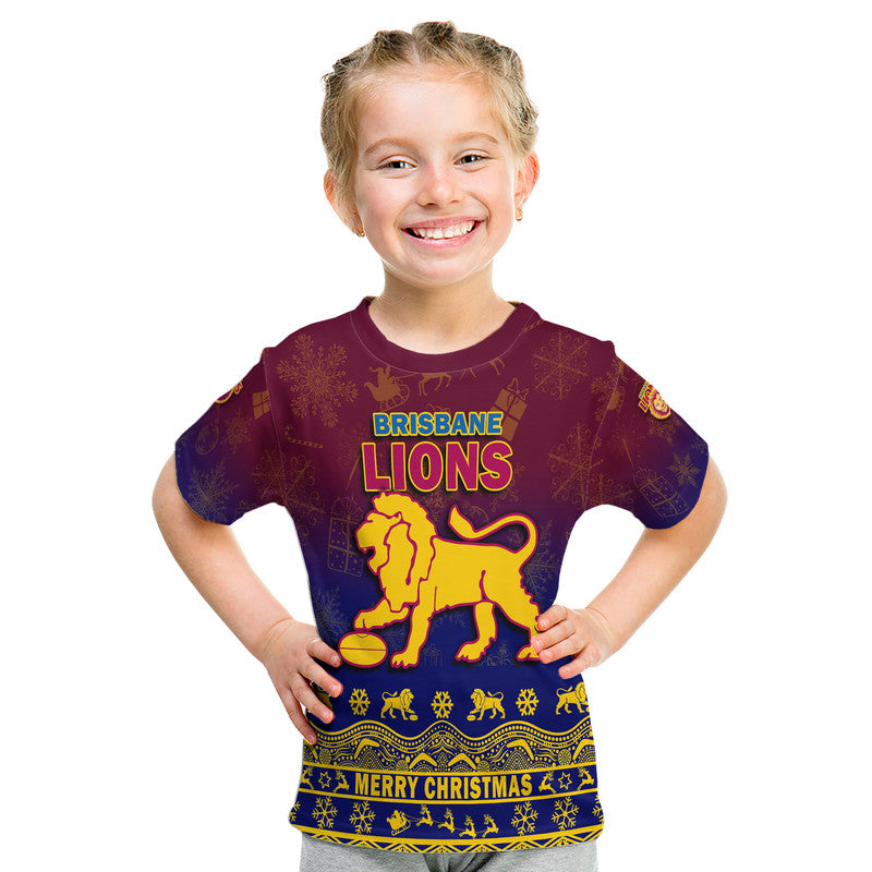 (Custom Personalised And Number) Brisbane Unique Lions Winter Season T Shirt Lions Merry Christmas LT9 - Vibe Hoodie Shop