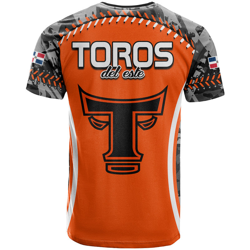 Dominican Toros De Este Baseball Stitches T Shirt Orange LT9 - Vibe Hoodie Shop