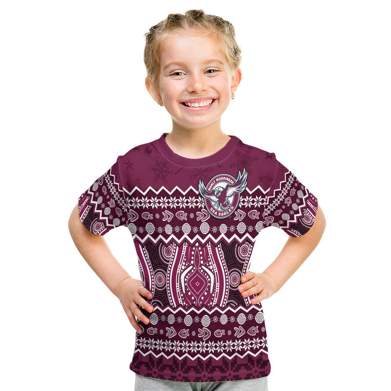 (Custom Personalised) Manly Warringah Maroon Sea Eagles Christmas Vibe T Shirt LT9 - Vibe Hoodie Shop