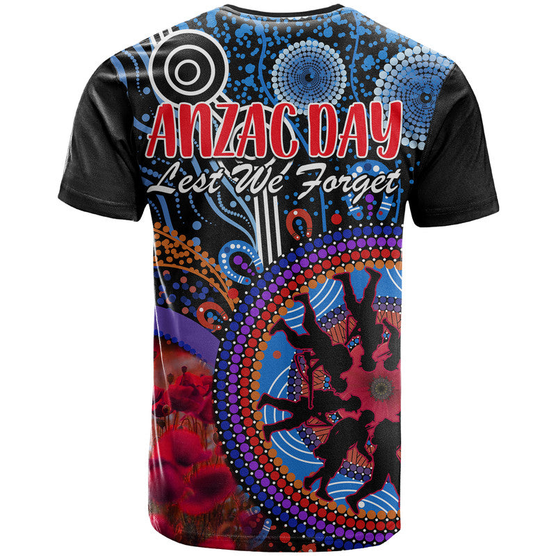 Australia ANZAC Day T Shirt Aboriginal Military and Poppy Flowers Style LT9 - Vibe Hoodie Shop