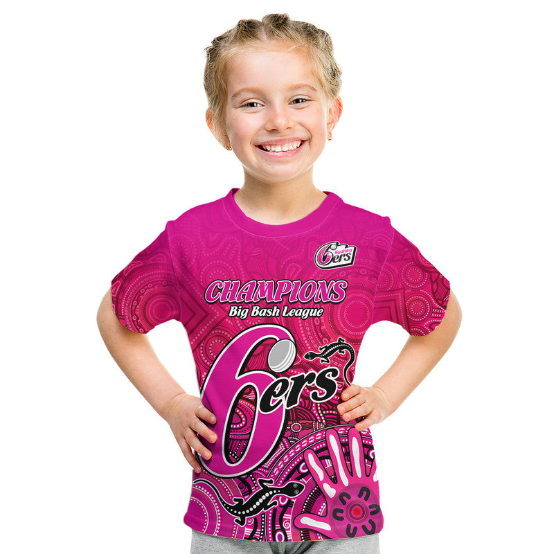 Sydney Sixers Champions T Shirt Lizard Indigenous Aboriginal LT9 - Vibe Hoodie Shop