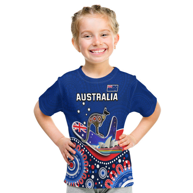 Australia Day T Shirt Indigenous Kangaroo And Boomerang LT9 - Vibe Hoodie Shop