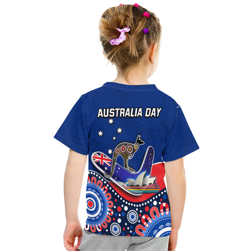 Australia Day T Shirt Indigenous Kangaroo And Boomerang LT9 - Vibe Hoodie Shop