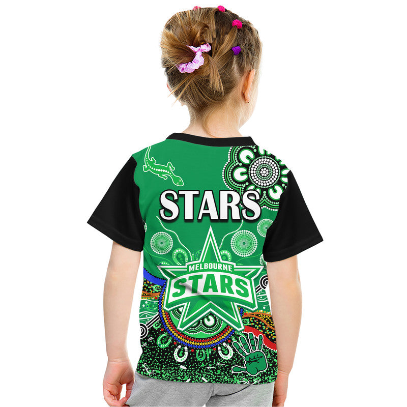 Melbourne Stars Kid T Shirt Cricket Indigenous Aboriginal Lizard Version - Vibe Hoodie Shop