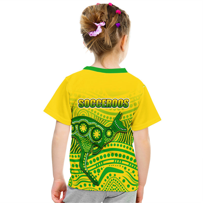 Australia Aboriginal Soccer T Shirt Kangaroo Socceroos Art Style LT9 - Vibe Hoodie Shop