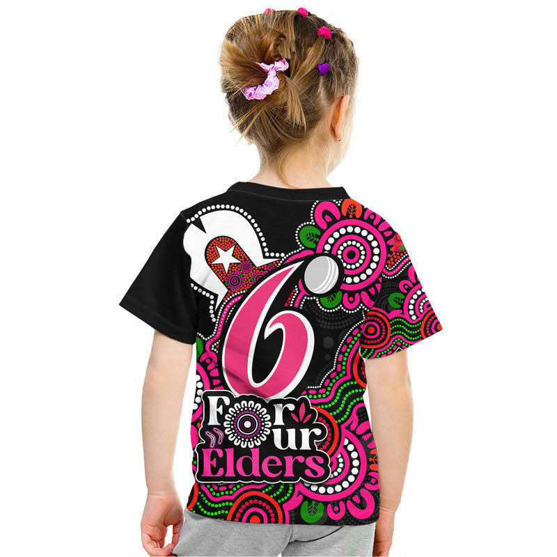 Sydney Sixers Cricket Kid T Shirt NAIDOC Torres Strait For Our Elders - Vibe Hoodie Shop