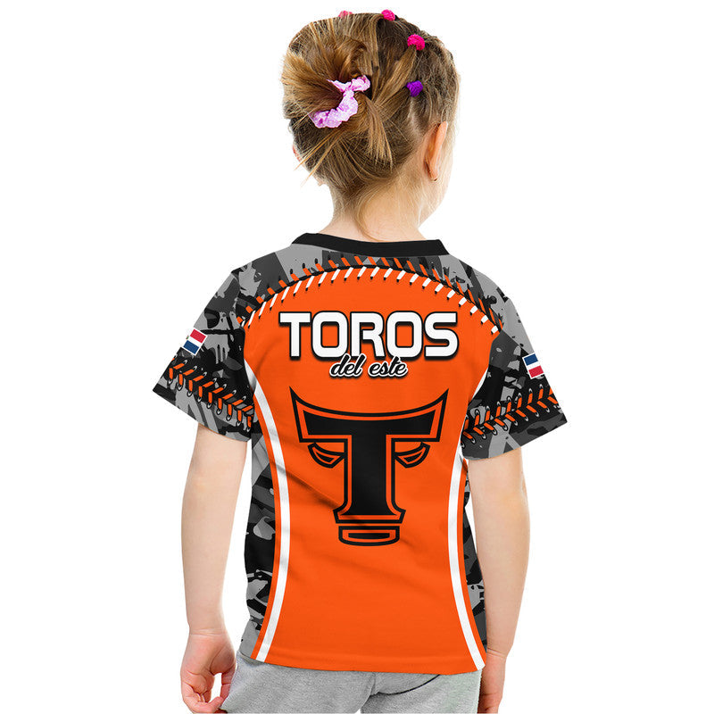 Dominican Toros De Este Baseball Stitches T Shirt Orange LT9 - Vibe Hoodie Shop