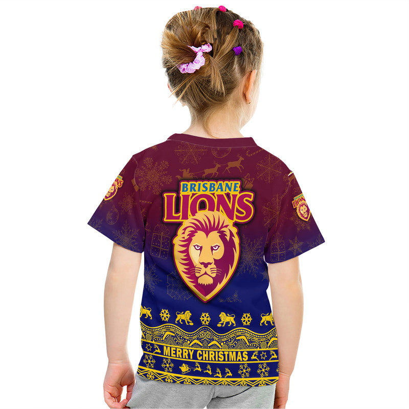 Brisbane Unique Lions Winter Season T Shirt Lions Merry Christmas LT9 - Vibe Hoodie Shop