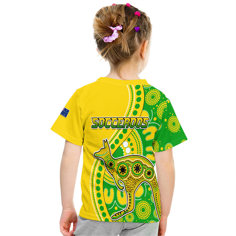 Australia Kangaroo Soccer World Cup T Shirt Socceroos Aboriginal LT9 - Vibe Hoodie Shop