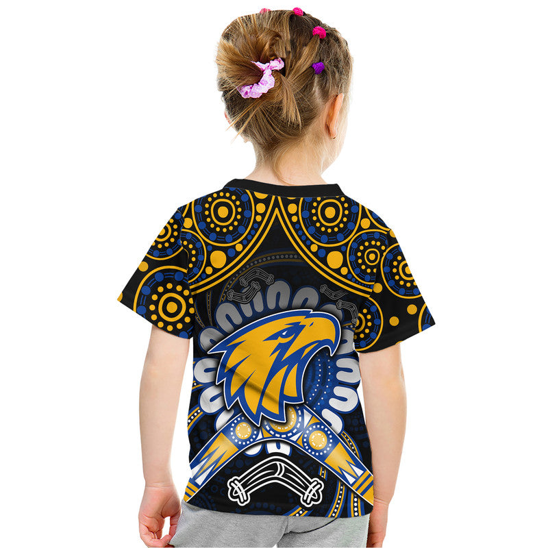 West Coast Eagles T Shirt Boomerang Indigenous Dots LT9 - Vibe Hoodie Shop