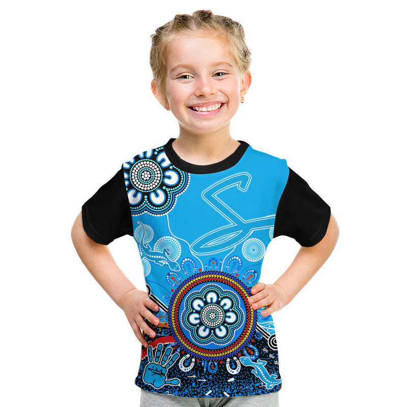 (Custom Personalised) Adelaide Strikers Kid T Shirt Cricket Indigenous Aboriginal Lizard Version - Vibe Hoodie Shop