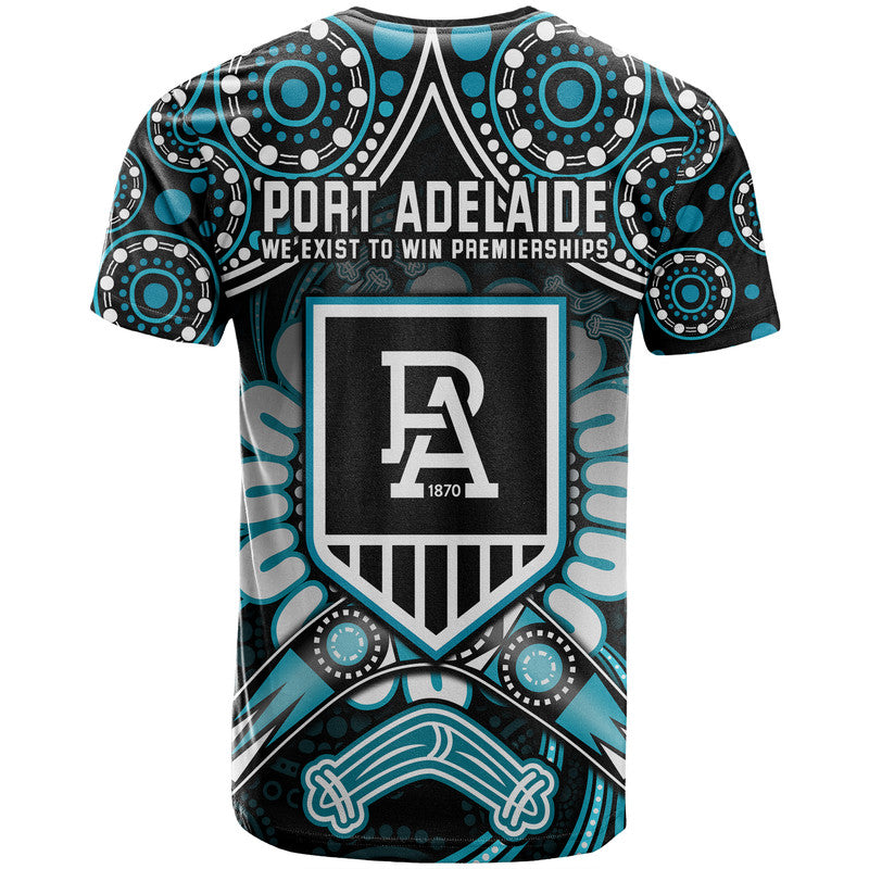 Port Adelaide Power T Shirt Boomerang Indigenous Dots LT9 - Vibe Hoodie Shop