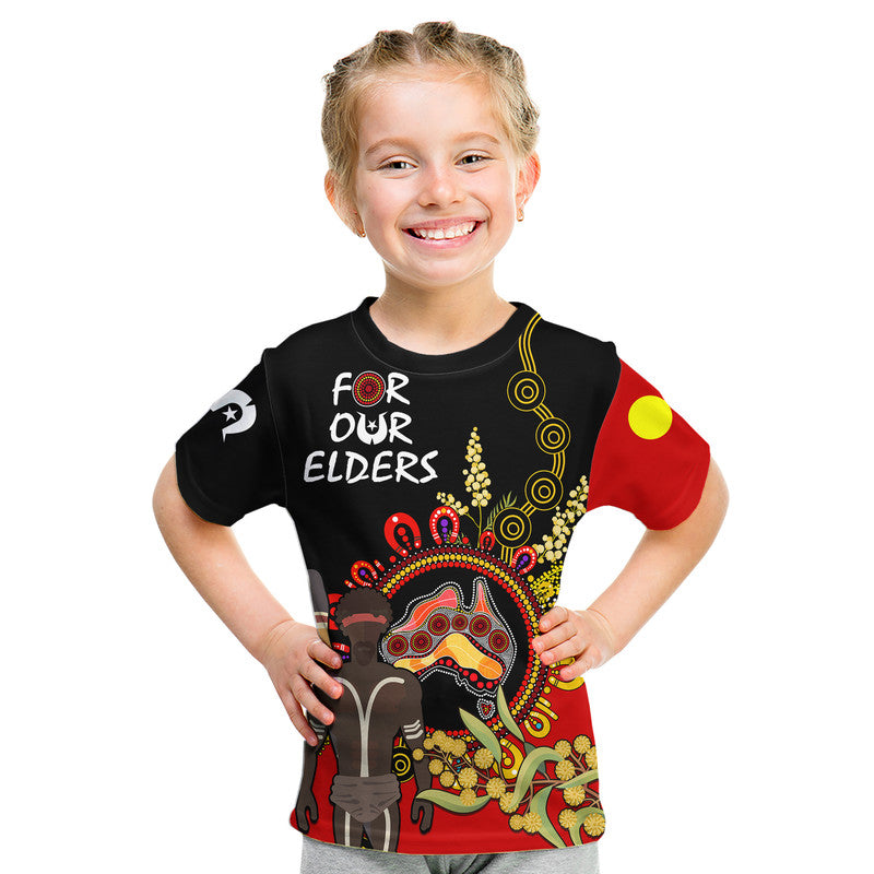 NAIDOC 2023 Indigenous T Shirt Australia Map With Golden Wattle LT9 - Vibe Hoodie Shop