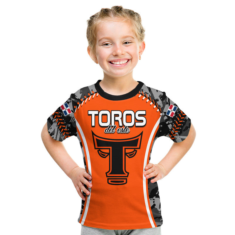 Dominican Toros De Este Baseball Stitches T Shirt Orange LT9 - Vibe Hoodie Shop