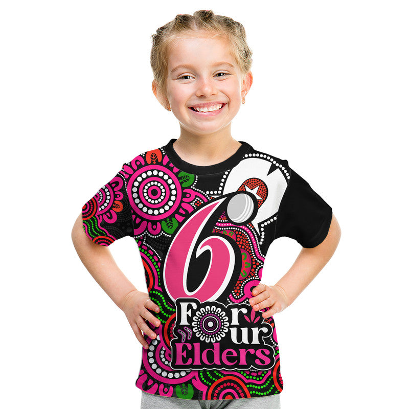 (Custom Personalised) Sydney Sixers Cricket Kid T Shirt NAIDOC Torres Strait For Our Elders - Vibe Hoodie Shop