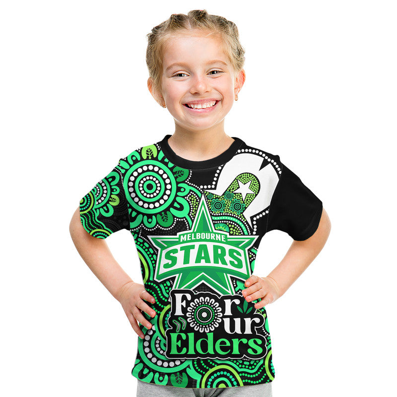 (Custom Personalised) Melbourne Stars Cricket Kid T Shirt NAIDOC Torres Strait For Our Elders - Vibe Hoodie Shop