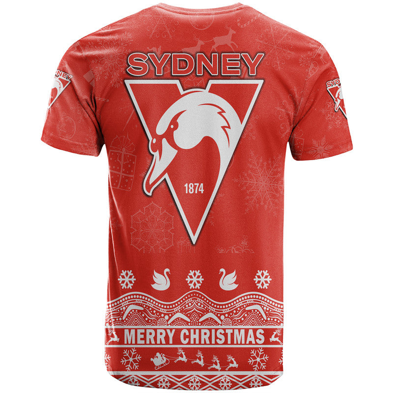 Sydney Swans Unique Winter Season T Shirt Swans Merry Christmas LT9 - Vibe Hoodie Shop