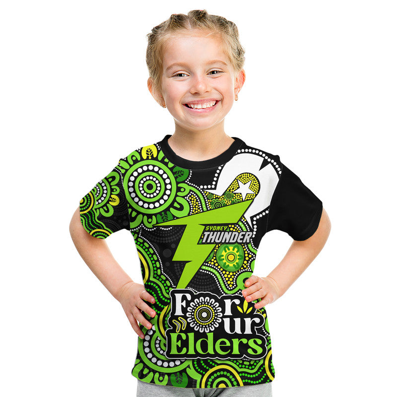 Sydney Thunder Cricket Kid T Shirt NAIDOC Torres Strait For Our Elders - Vibe Hoodie Shop