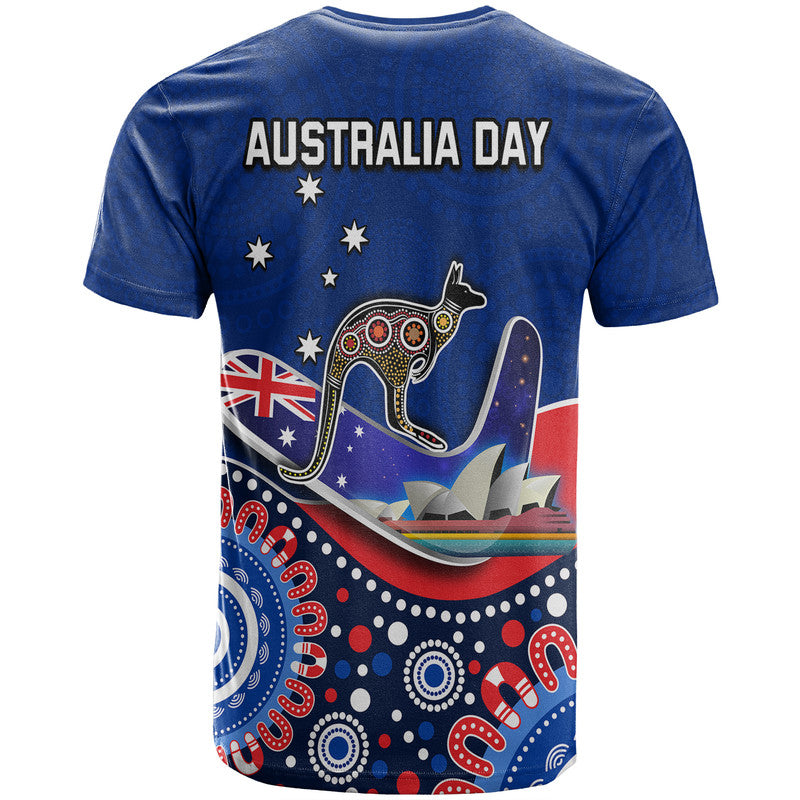 Australia Day T Shirt Indigenous Kangaroo And Boomerang LT9 - Vibe Hoodie Shop