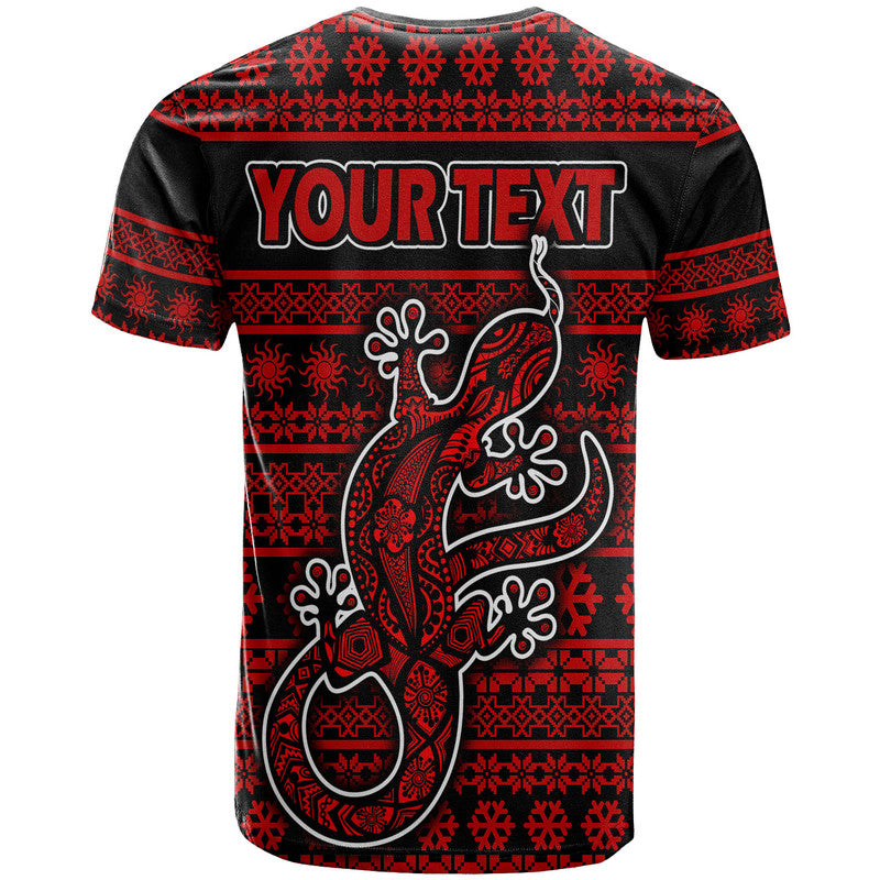 (Custom Personalised) Australian Lizard Christmas Vibe With Aboriginal Dot Painting Style T Shirt LT9 - Vibe Hoodie Shop