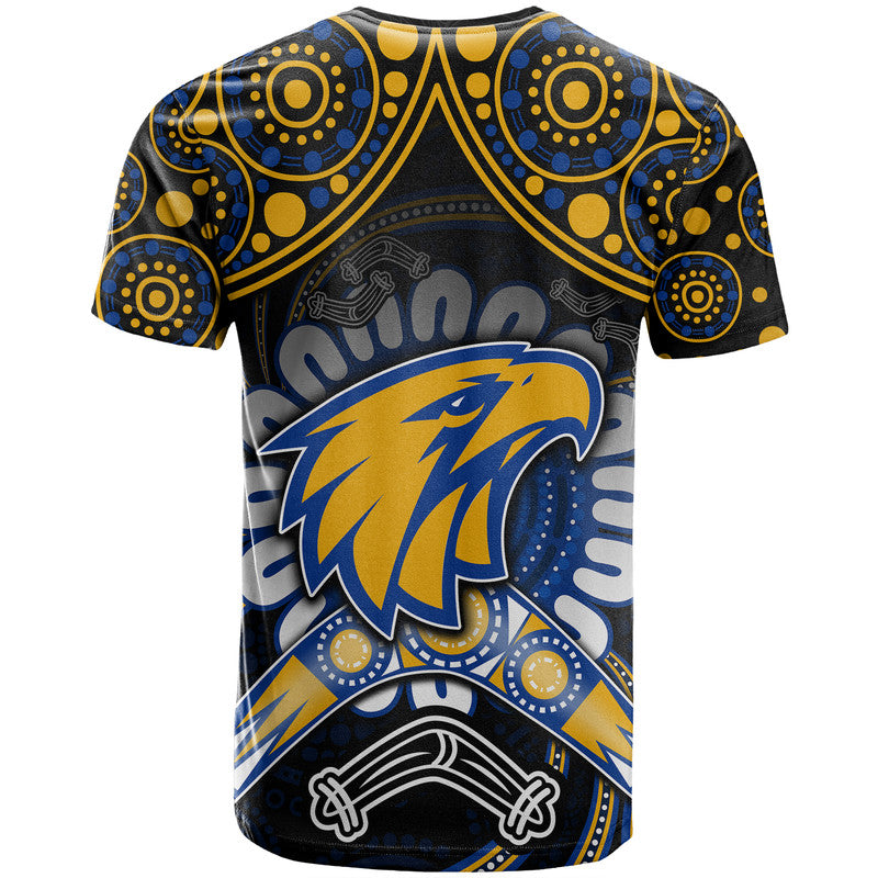 West Coast Eagles T Shirt Boomerang Indigenous Dots LT9 - Vibe Hoodie Shop