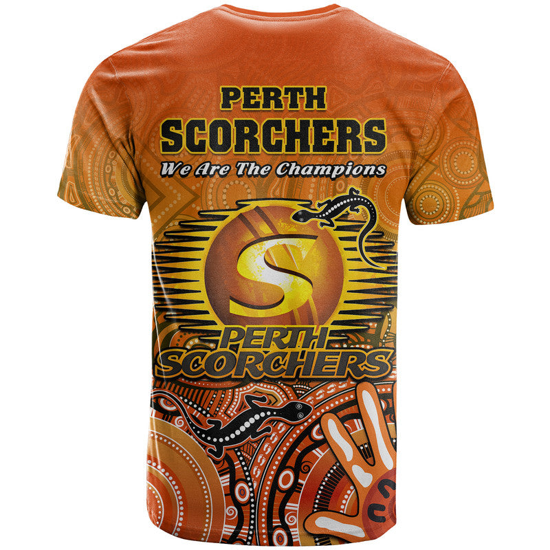 Perth Scorchers Champions T Shirt Lizard Indigenous Aboriginal LT9 - Vibe Hoodie Shop