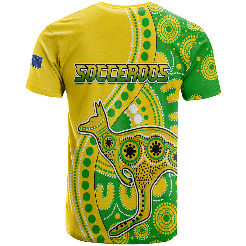 Australia Kangaroo Soccer World Cup T Shirt Socceroos Aboriginal LT9 - Vibe Hoodie Shop