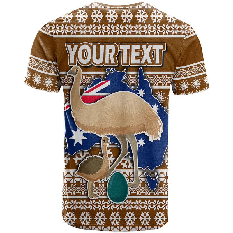 (Custom Personalised) Australian Emu Christmas Vibe With Aboriginal Dot Painting Style T Shirt LT9 - Vibe Hoodie Shop
