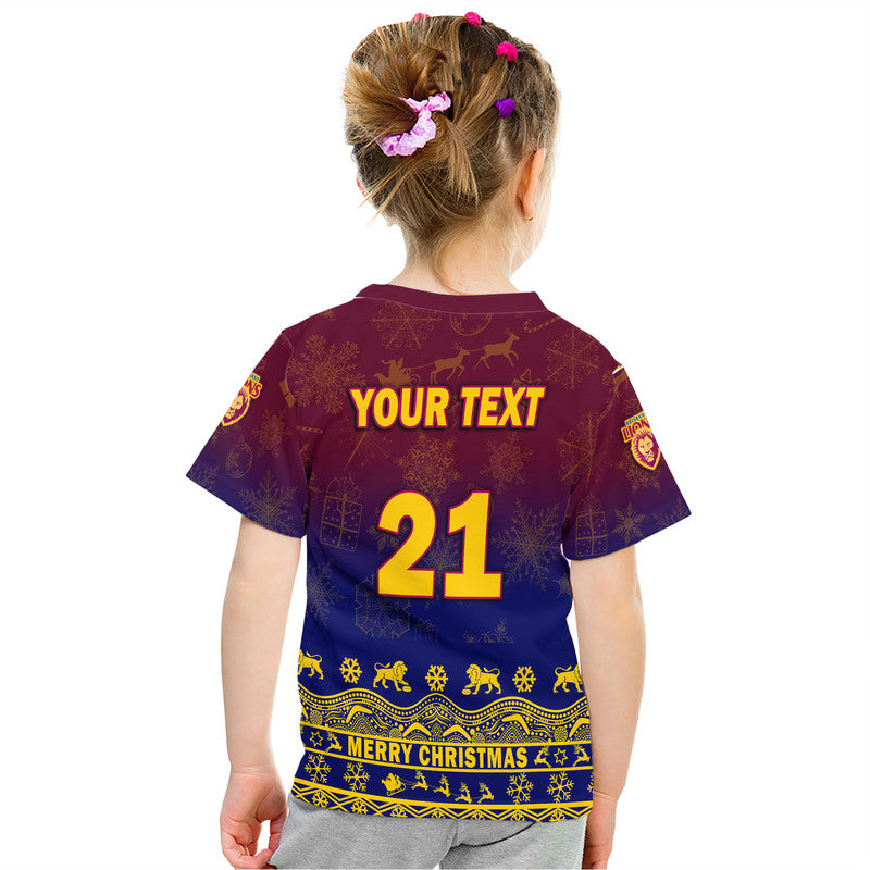 (Custom Personalised And Number) Brisbane Unique Lions Winter Season T Shirt Lions Merry Christmas LT9 - Vibe Hoodie Shop